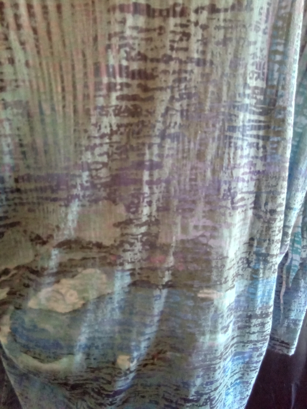 ONE WORLD Teal Lace-Yoke Long Sleeve Blouse - Picture 4 of 4